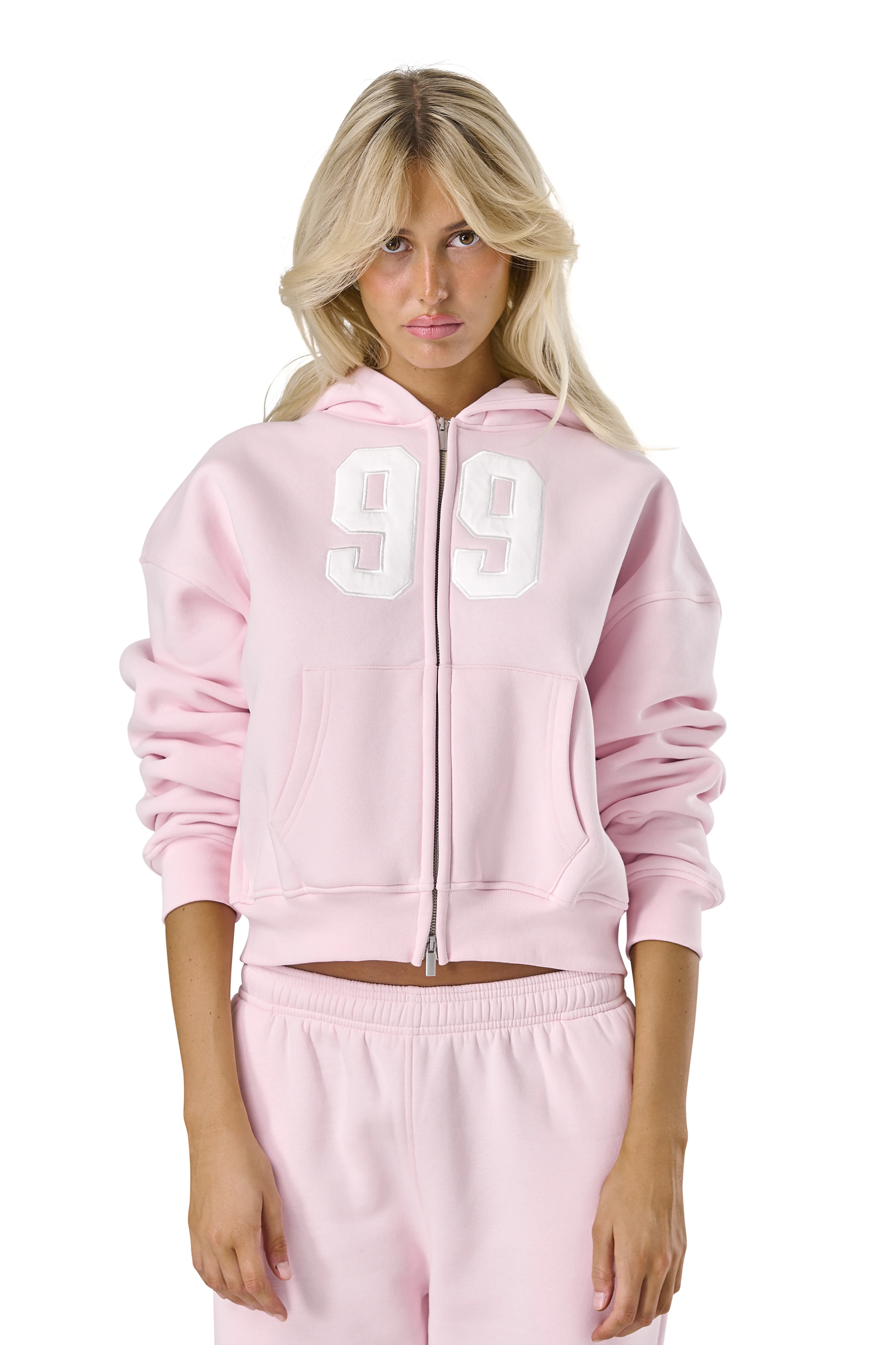 99 Shrunken Zip Hoodie in Bunny - Image 4