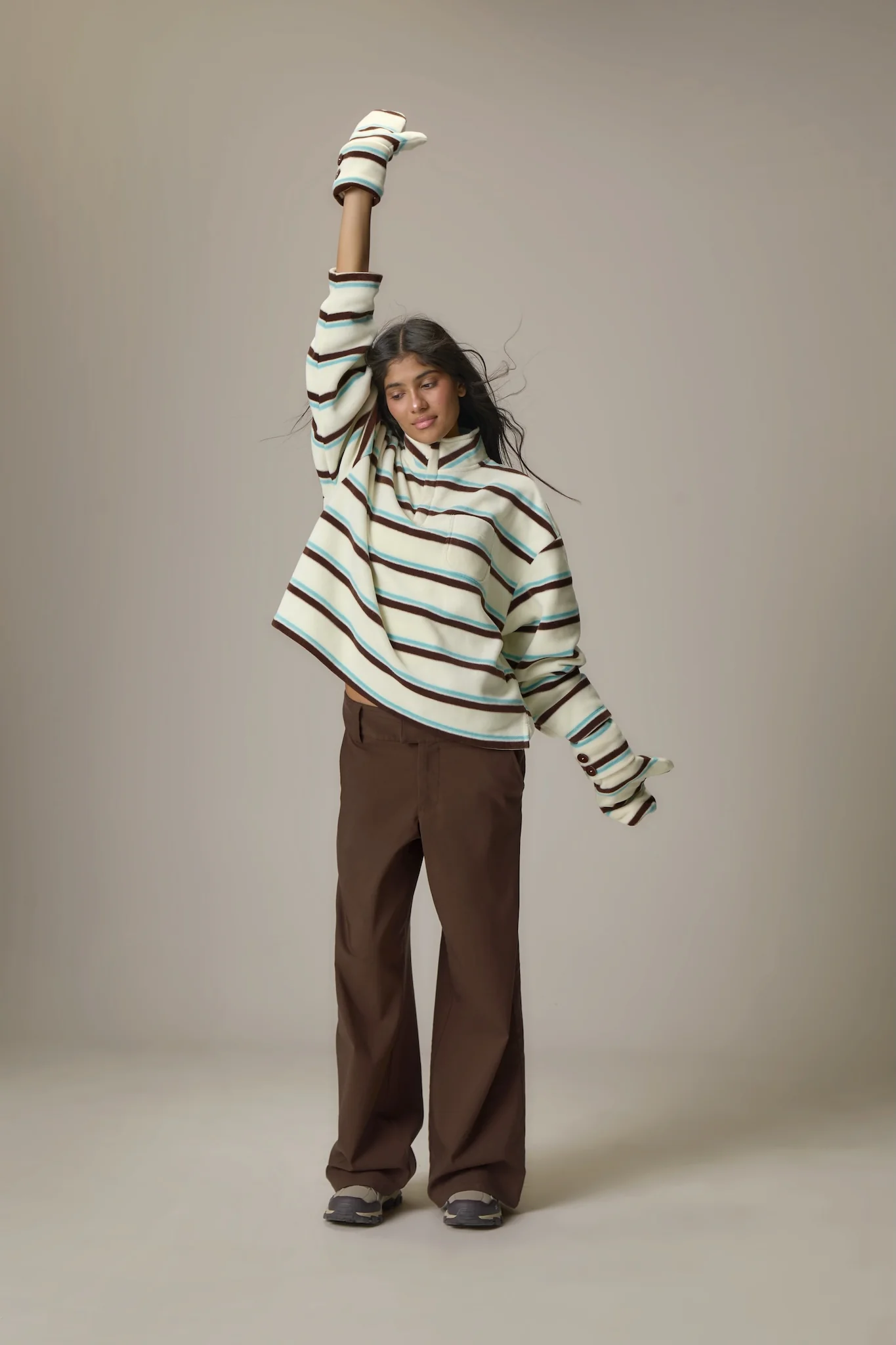 Benson Striped Mittens - Image 5