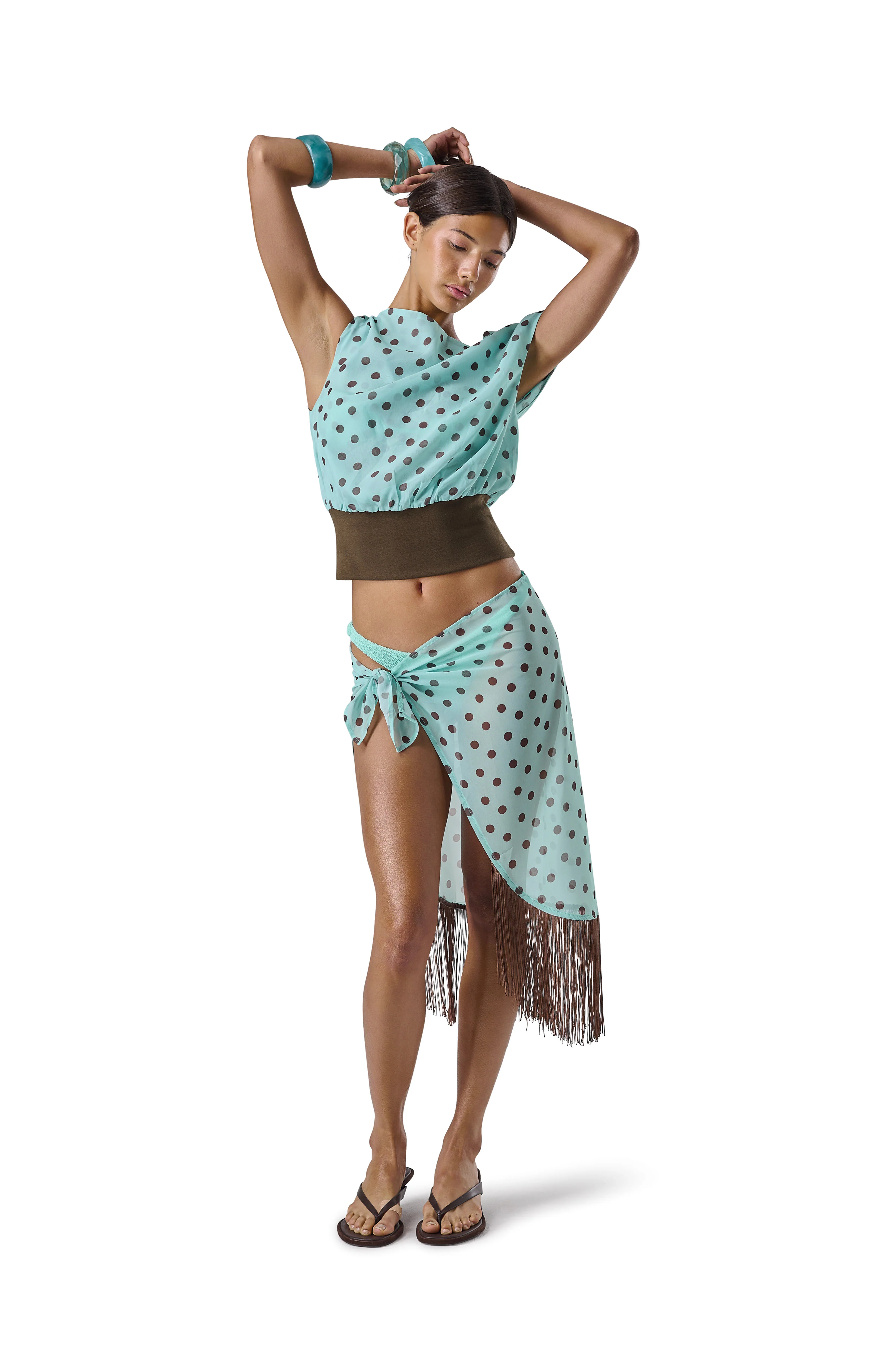 Bruna Off-Shoulder Top in Teal - Image 7