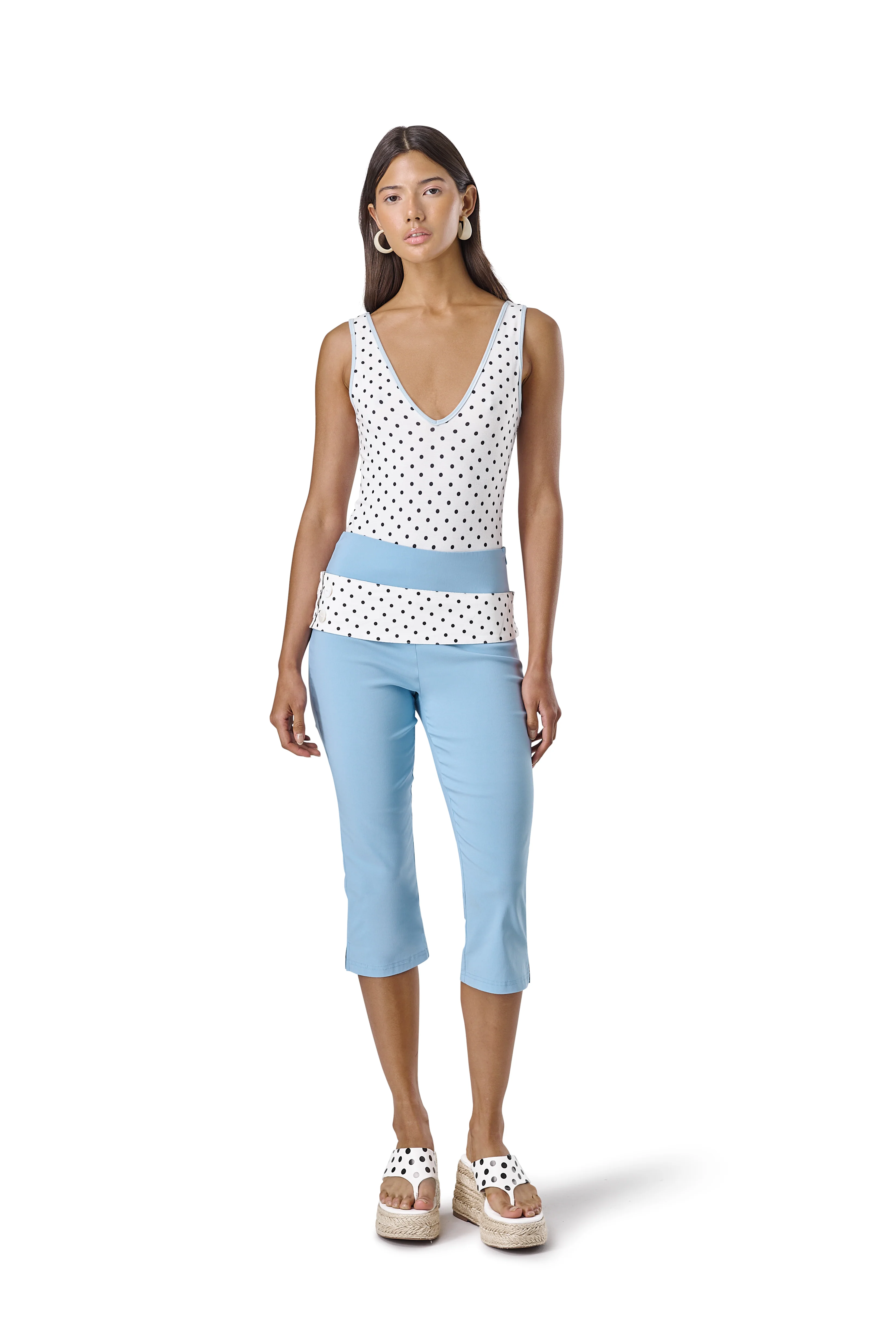 Darla Capri Pants in Powder Blue - Image 4