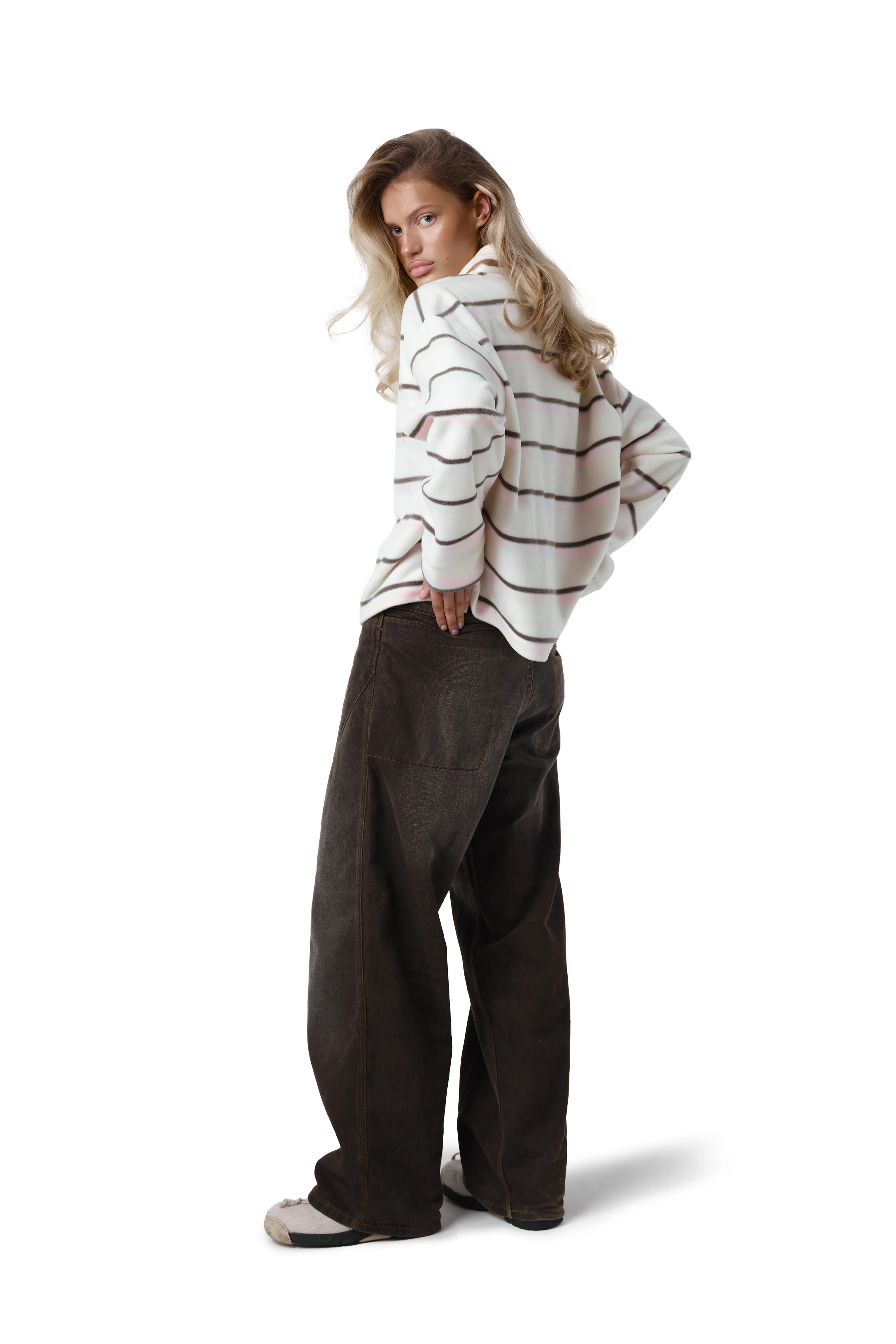 Folk Fleece Shirt in Bunny Stripe - Image 5