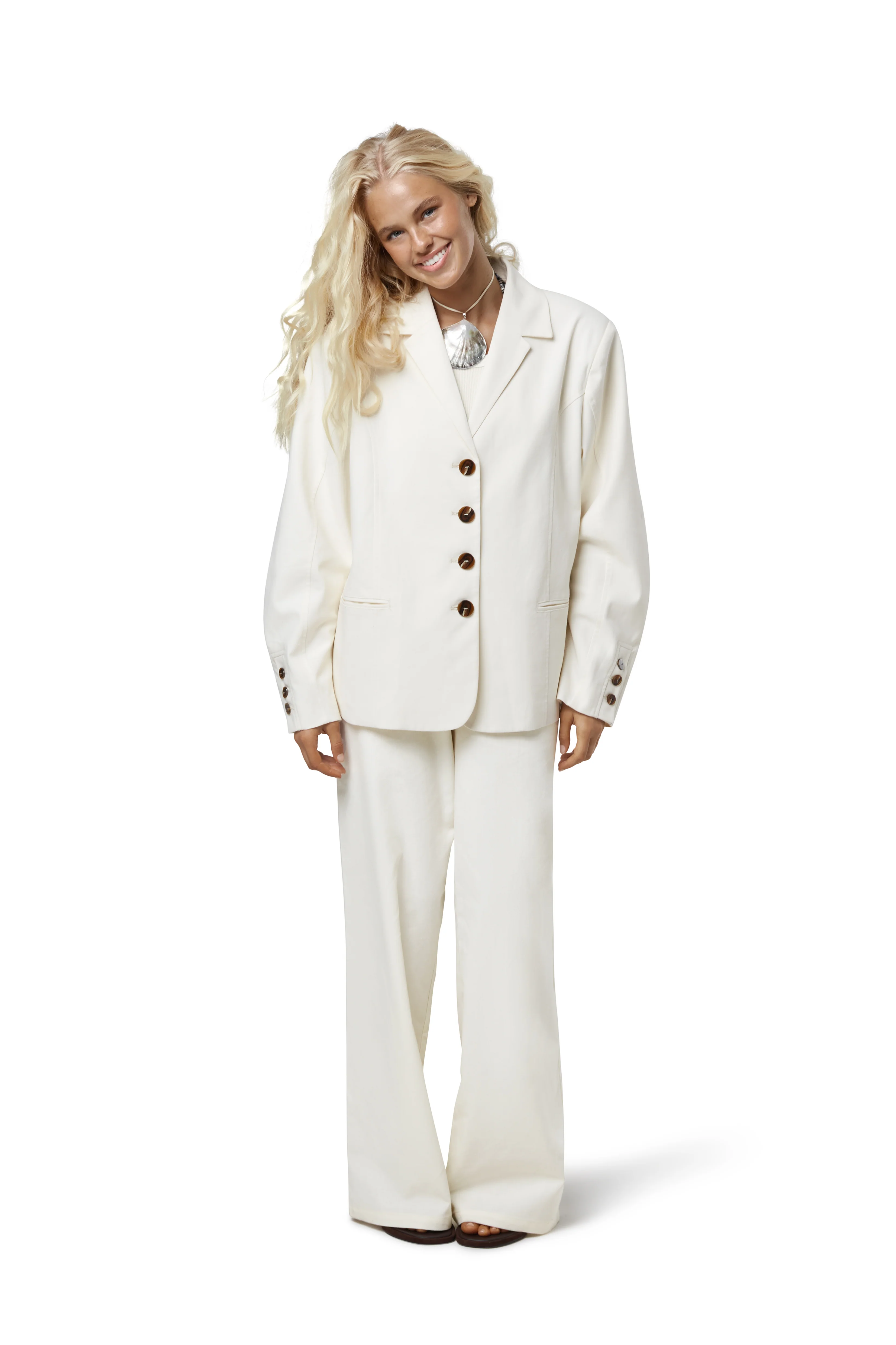 Frankie Linen Blazer in Natural - Image 5