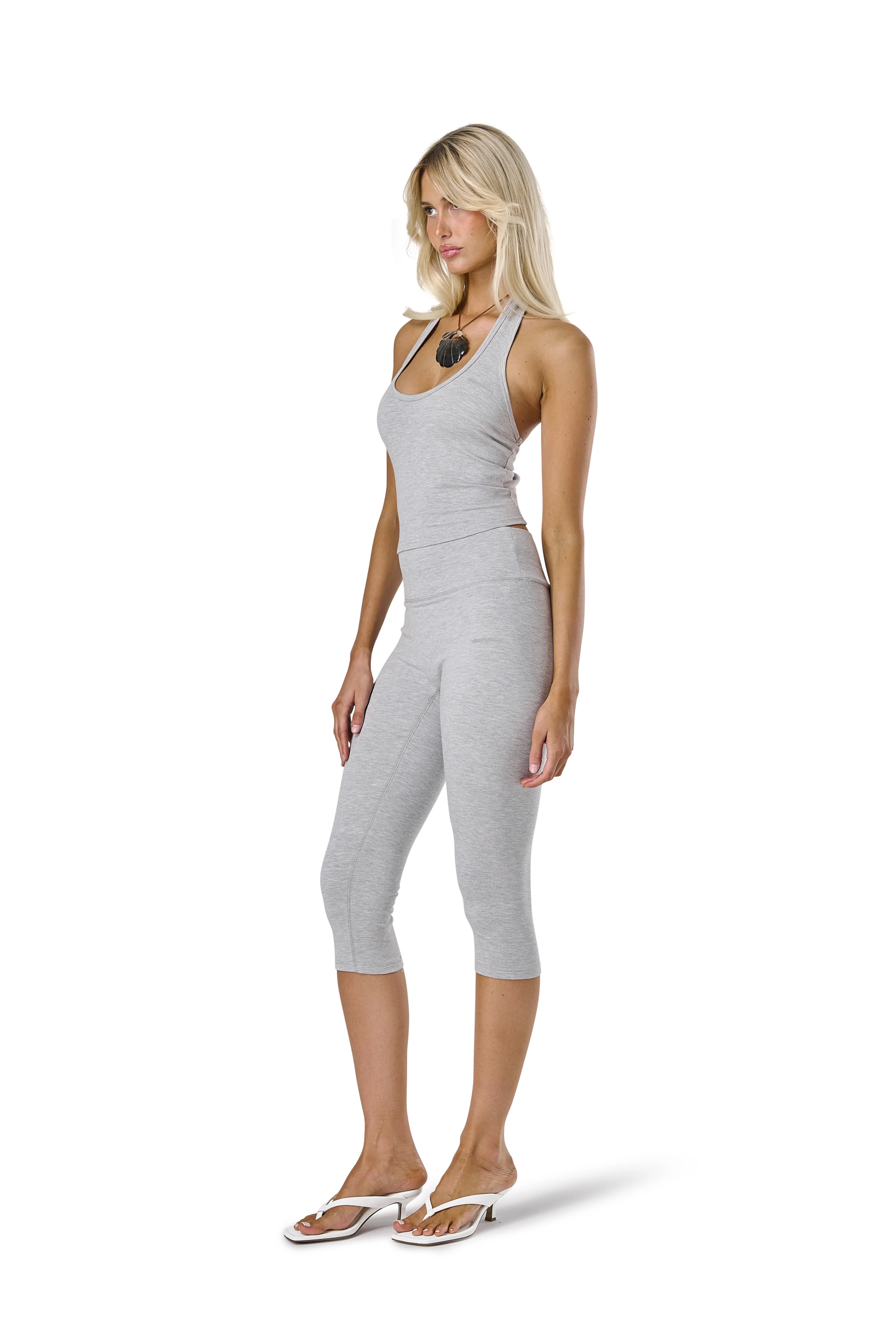 Huggie Halter Top in Marl Grey - Image 2