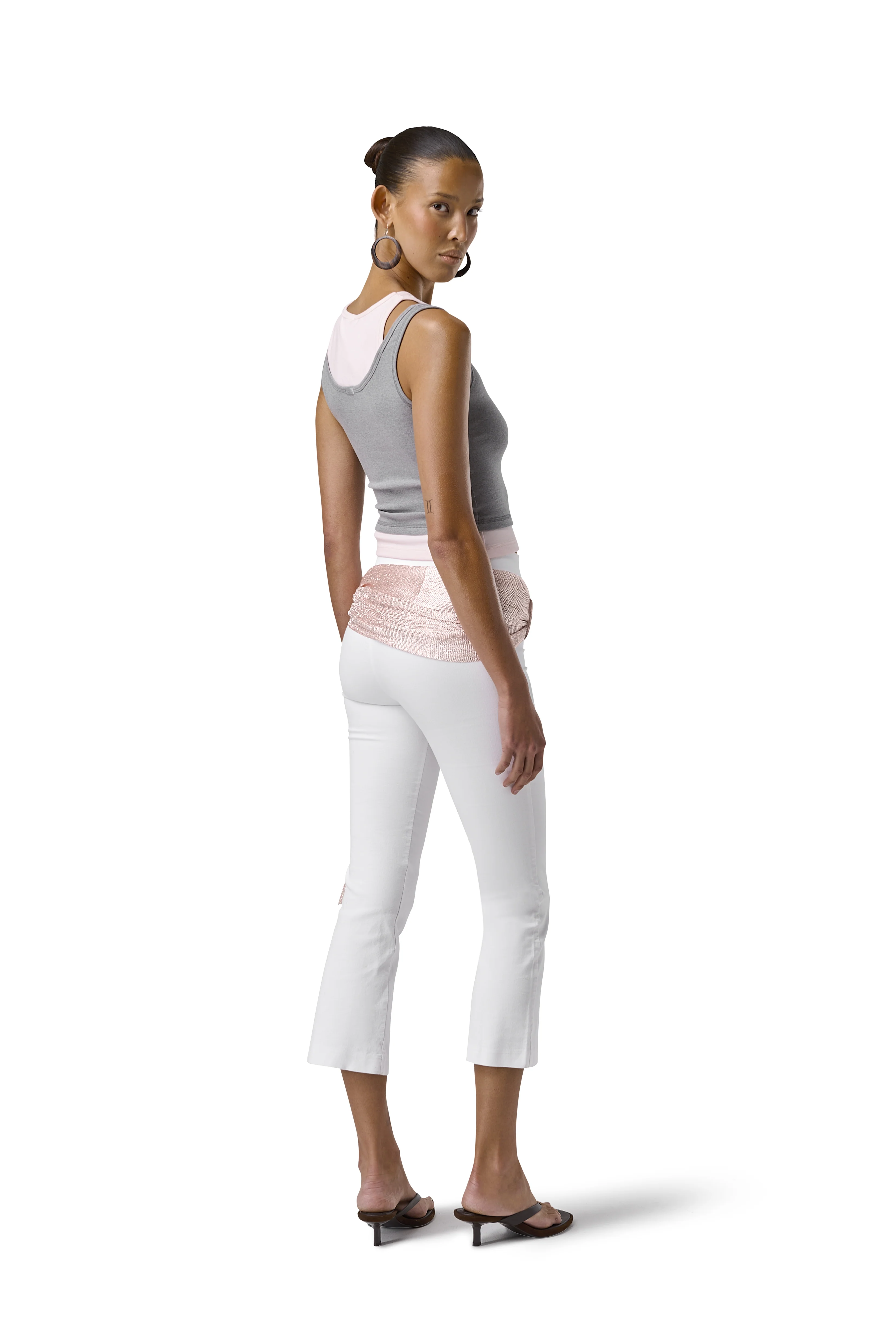 Huggie Layered Vest Top in Mid Grey - Image 5