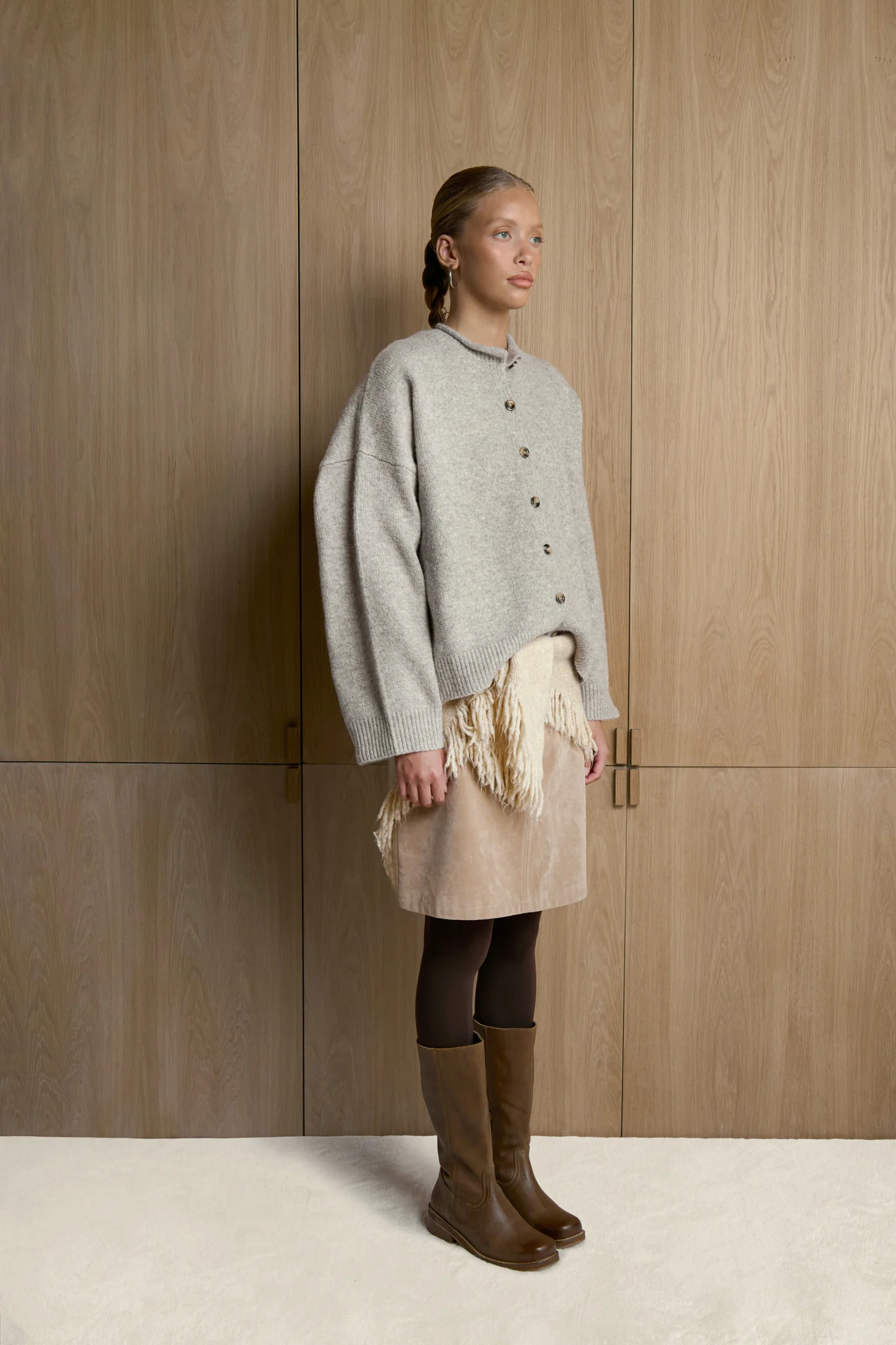 Jones Cardigan in Hazel Beige - Image 3