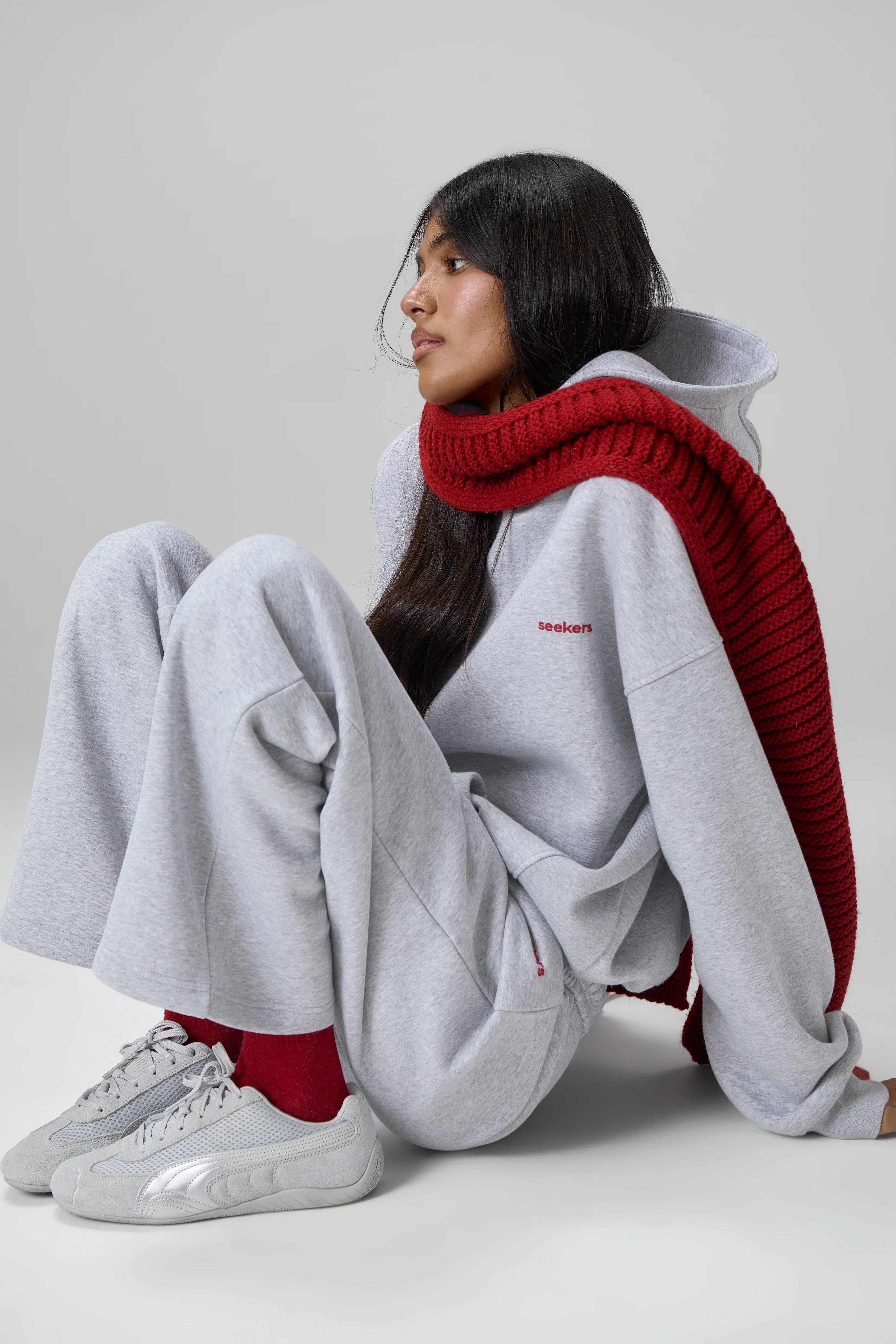 Seekers Brand Hoodie in Grey Melange - Image 6