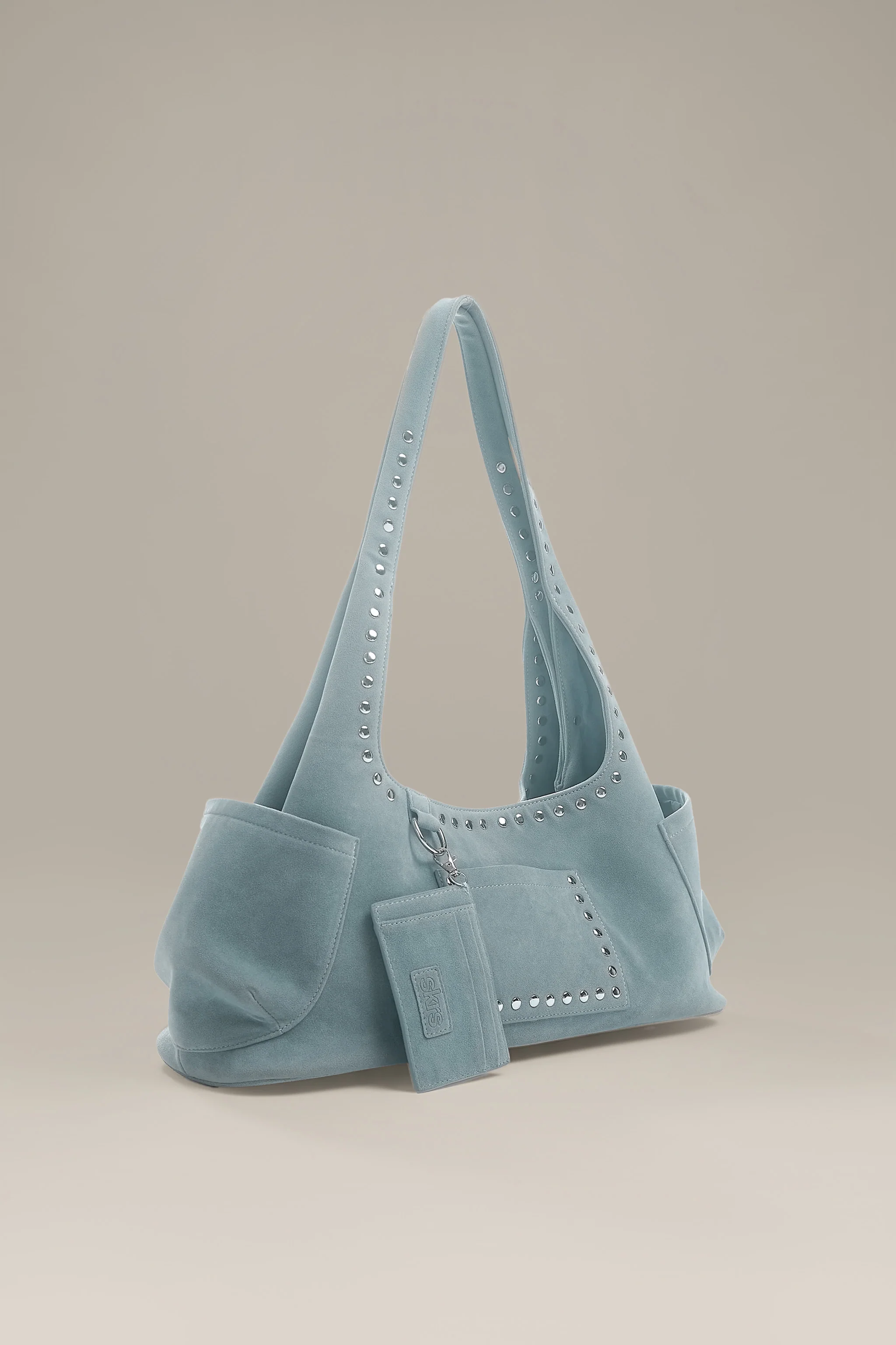 Martha Faux Suede Carryall in Blue - Image 4