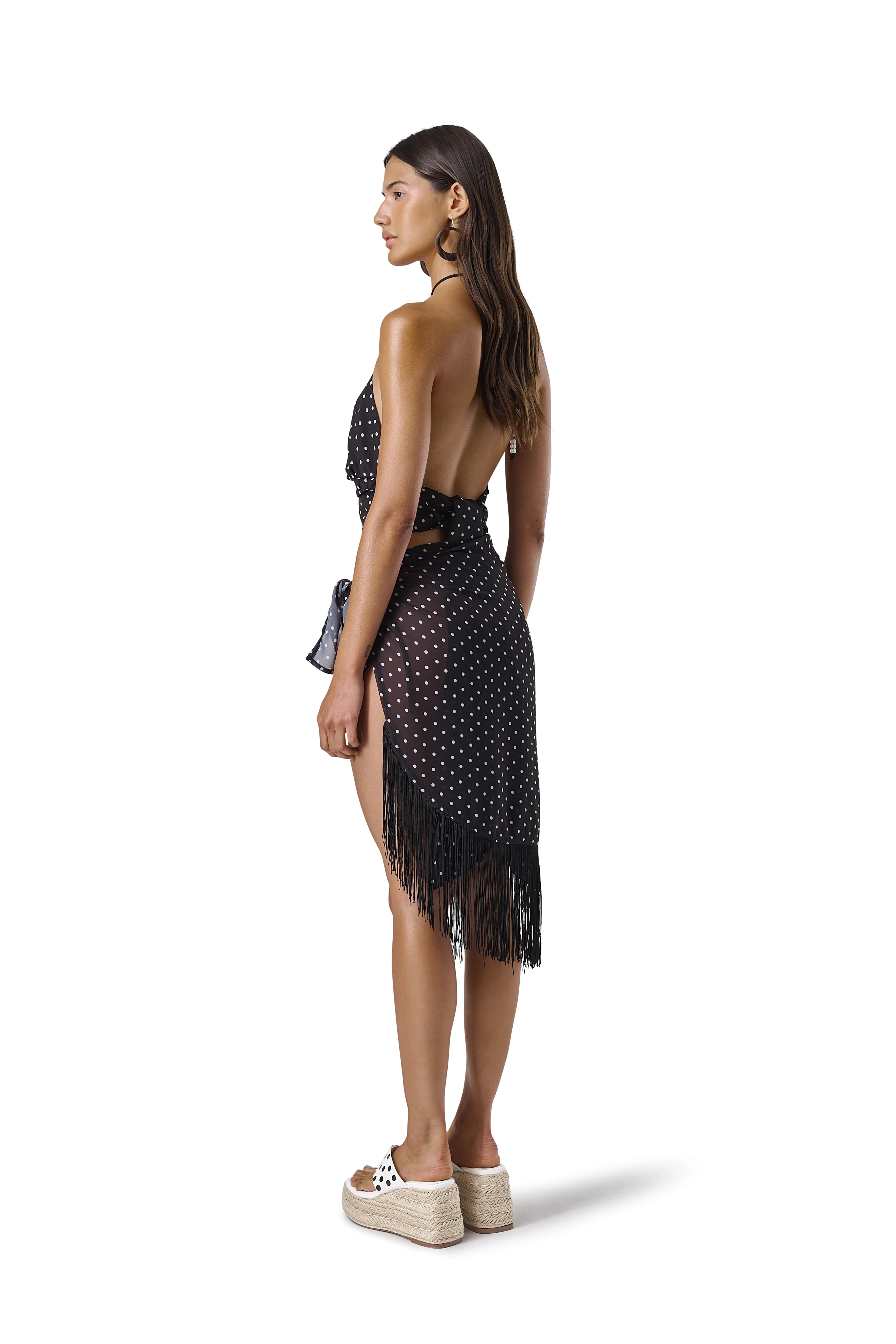Minnie Tassel Sarong in Black - Image 3