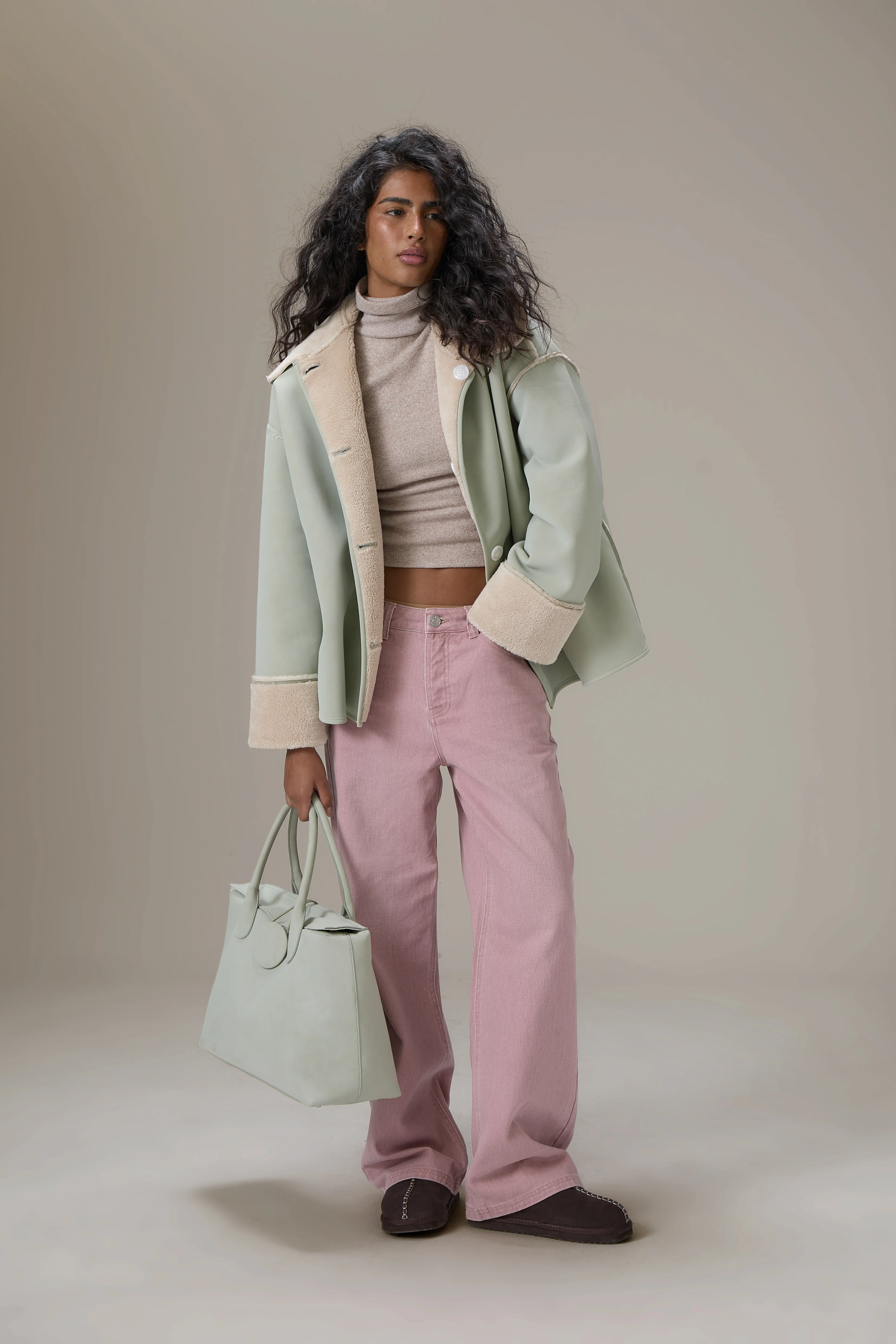 Mopsy Wide Leg Jeans in Washed Pink - Image 2