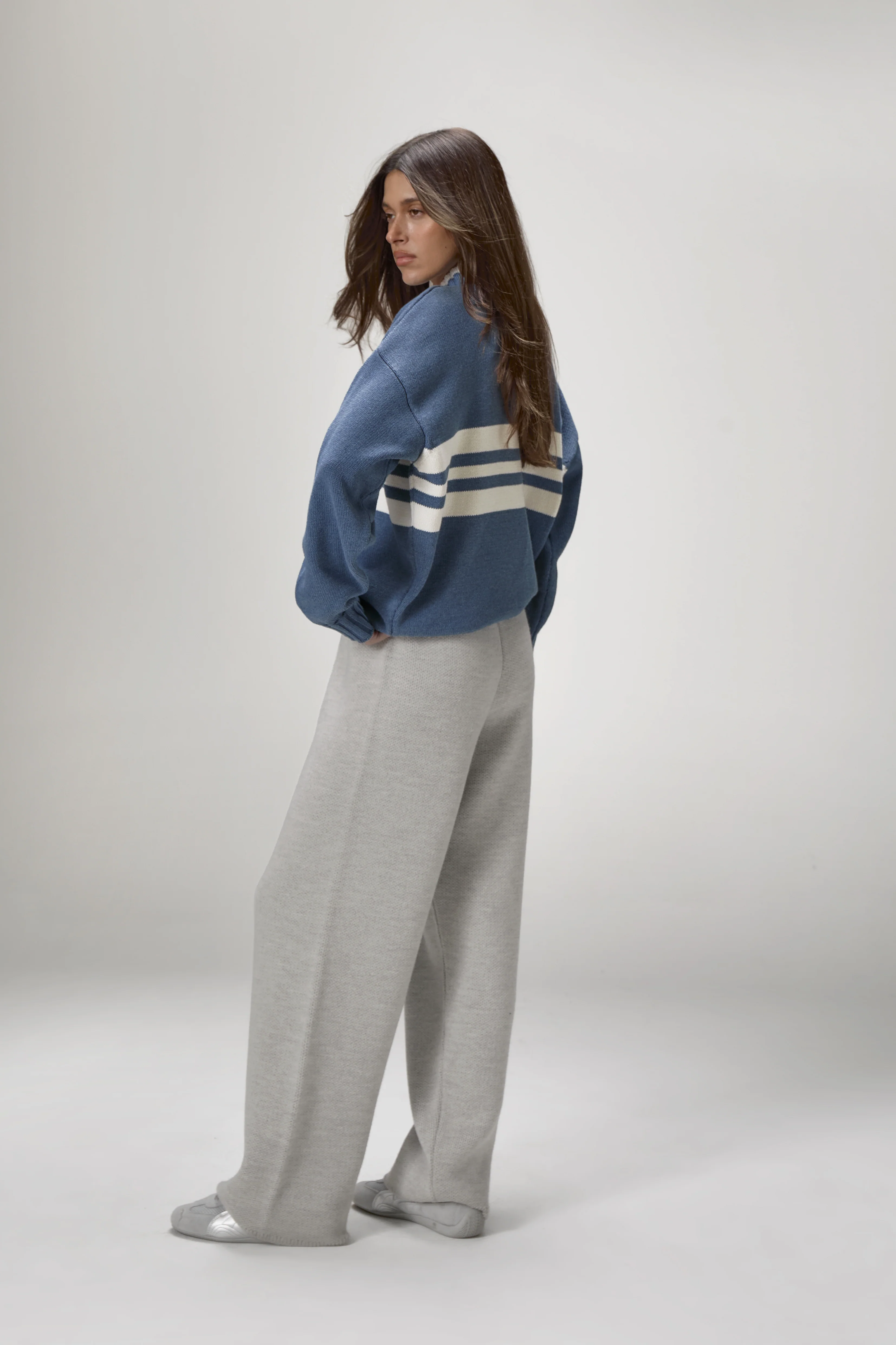 Peggy Logo Knit Sweater in Blue - Image 5