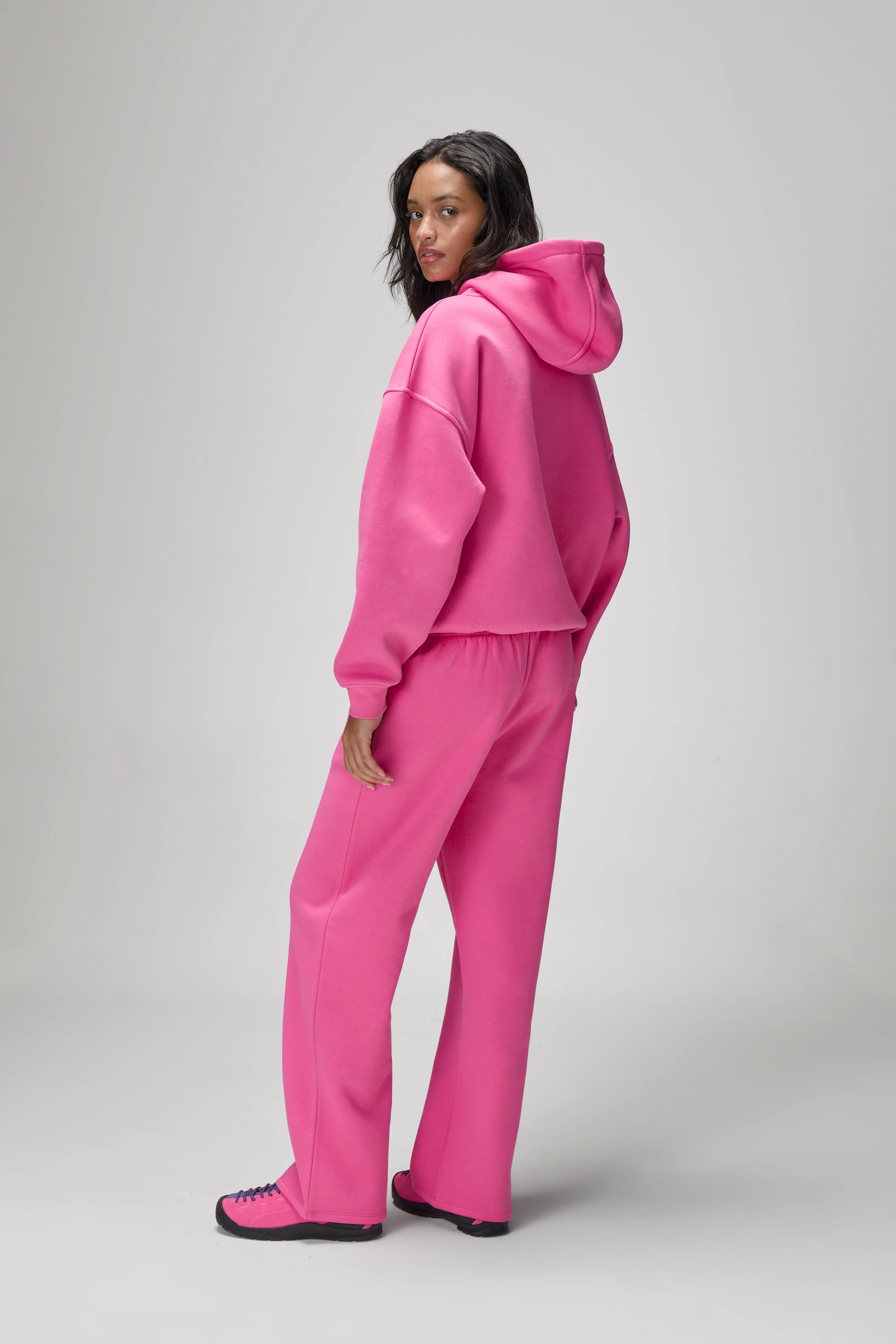 Seekers Classic Wide Leg Sweatpants in Hottest Pink - Image 3