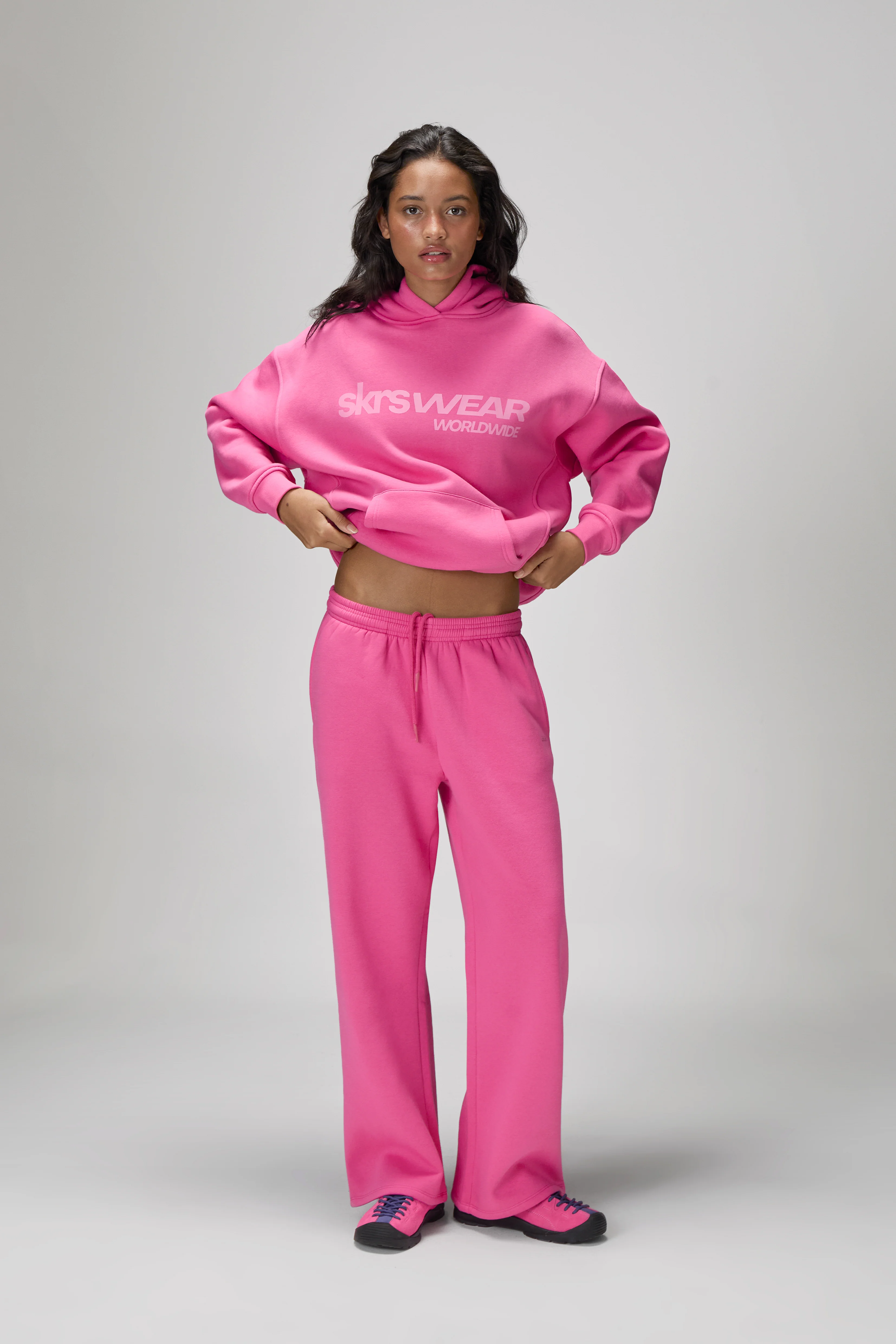 Seekers Classic Wide Leg Sweatpants in Hottest Pink - Image 4
