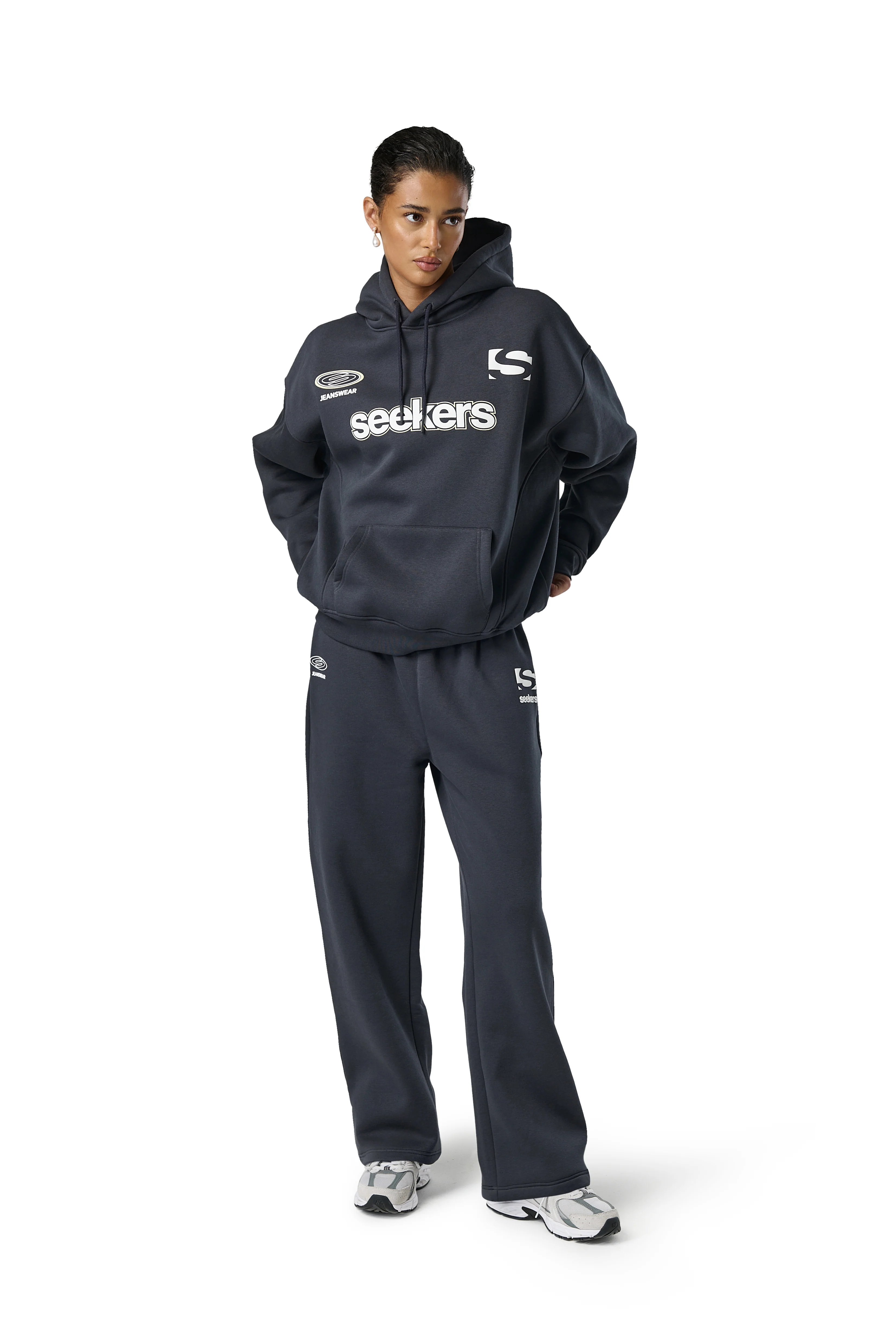 Seekers Motif Hoodie in Skipper - Image 3
