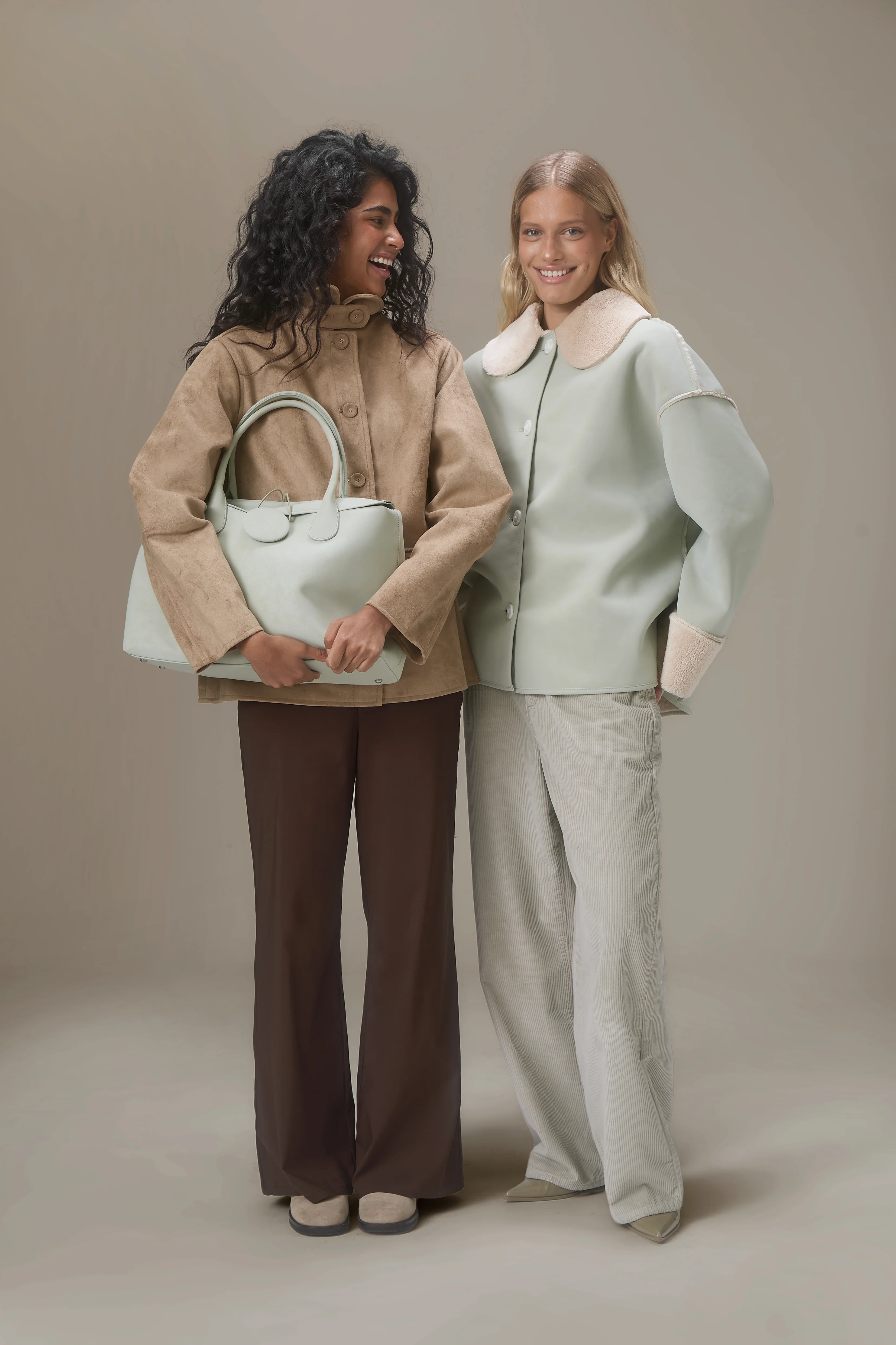 Elmer Faux Suede Button Jacket in Tan - Image 2