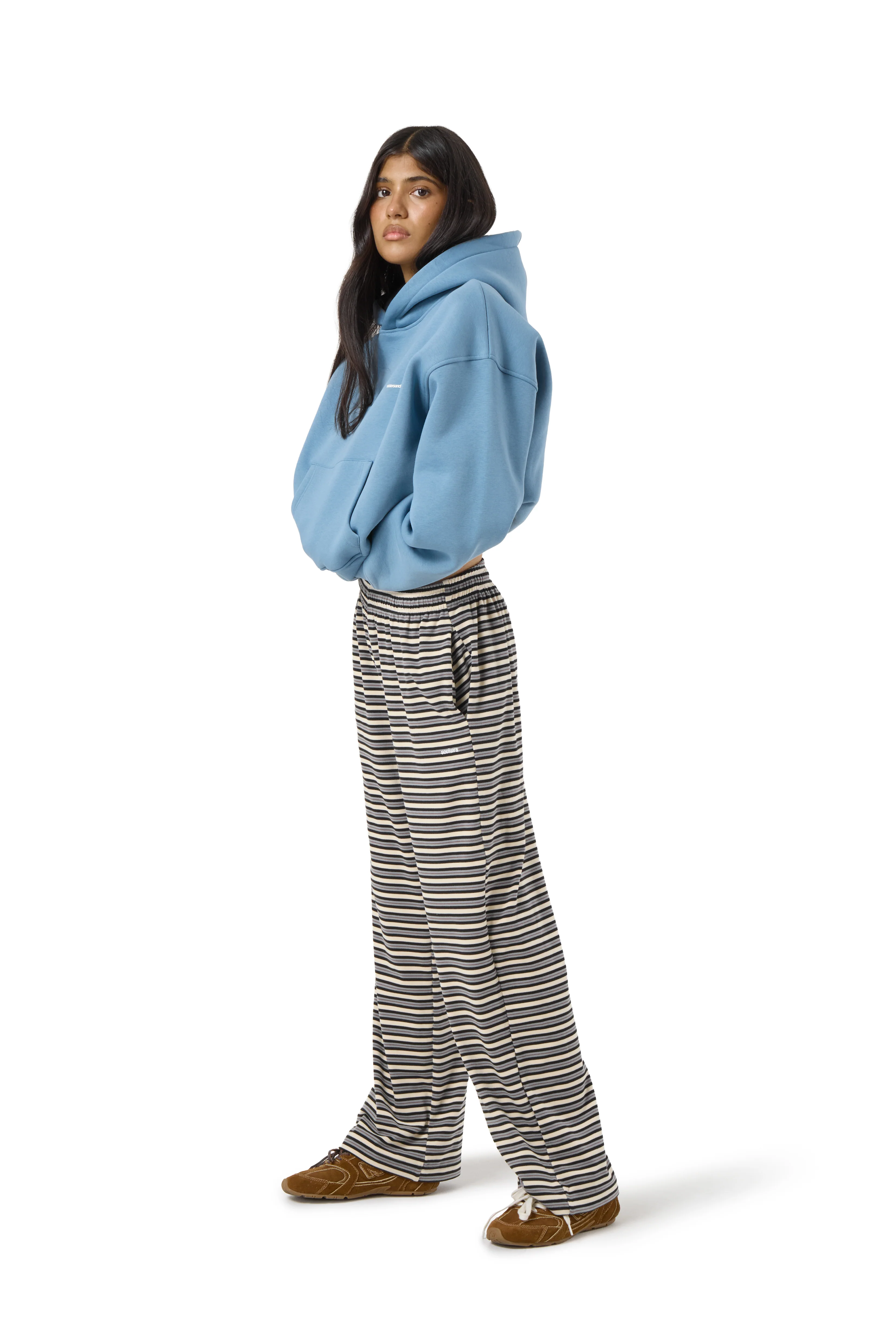 Trademark Shrunken Hoodie in Mid Blue - Image 3