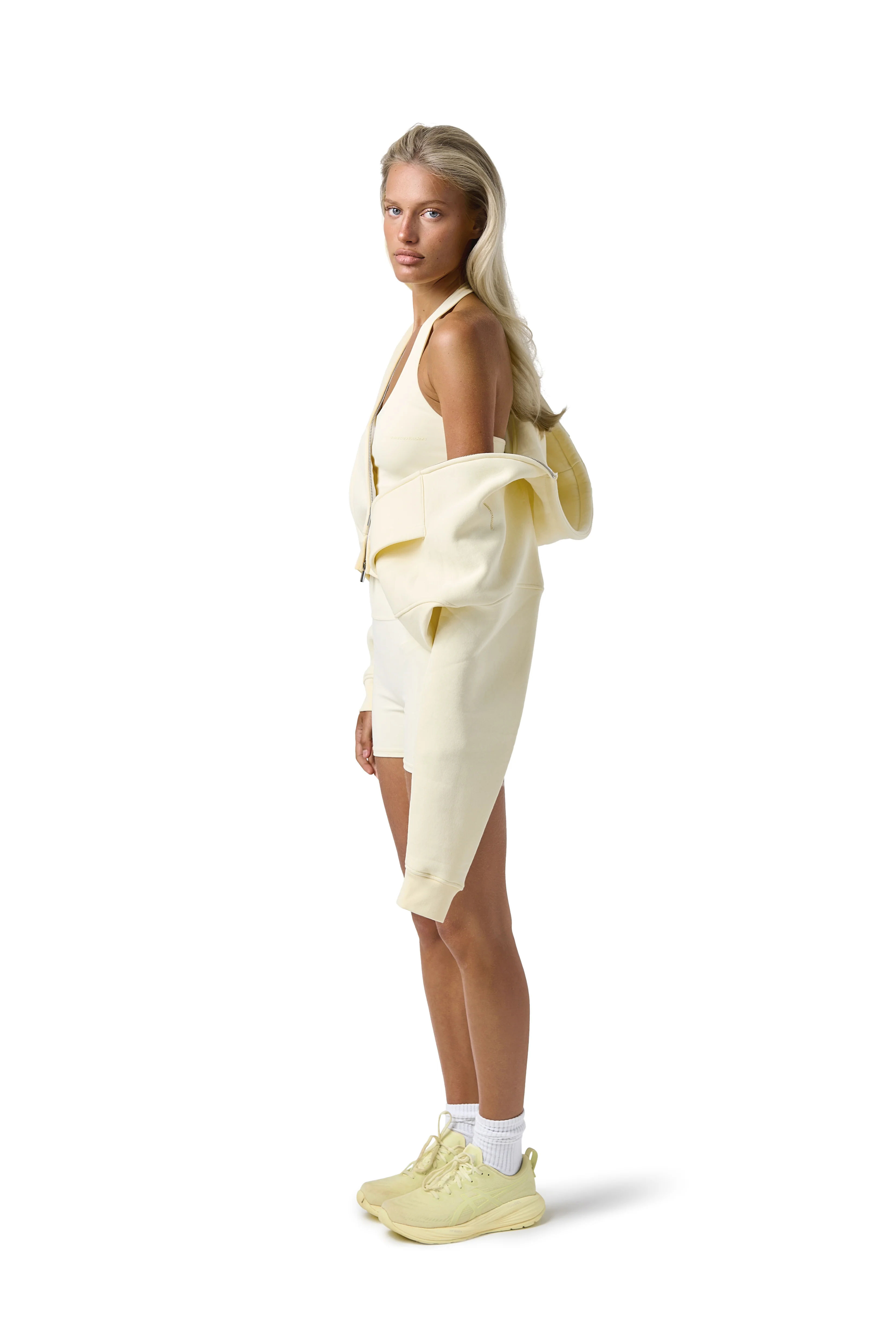 Trademark Shrunken Zip Up in Butter Yellow - Image 5