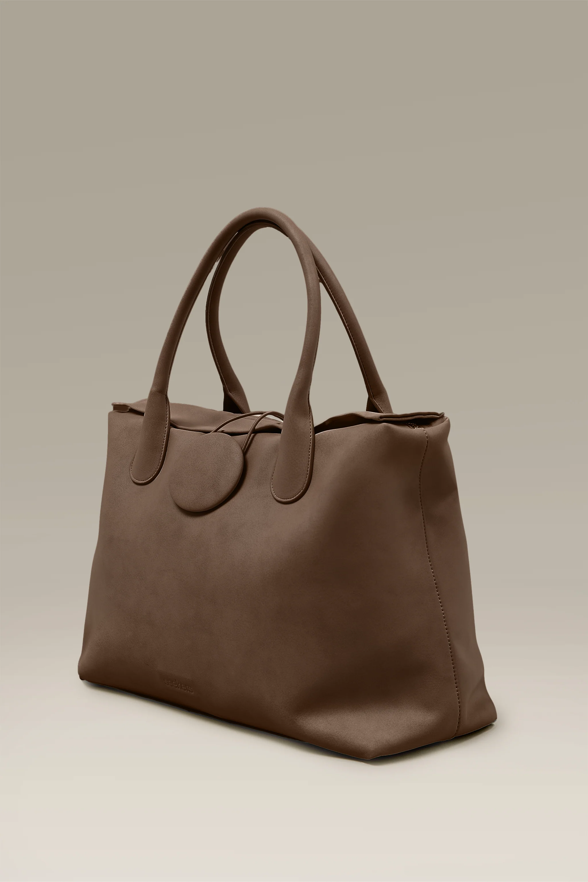 Tully Button Carryall Bag in Brown - Image 2