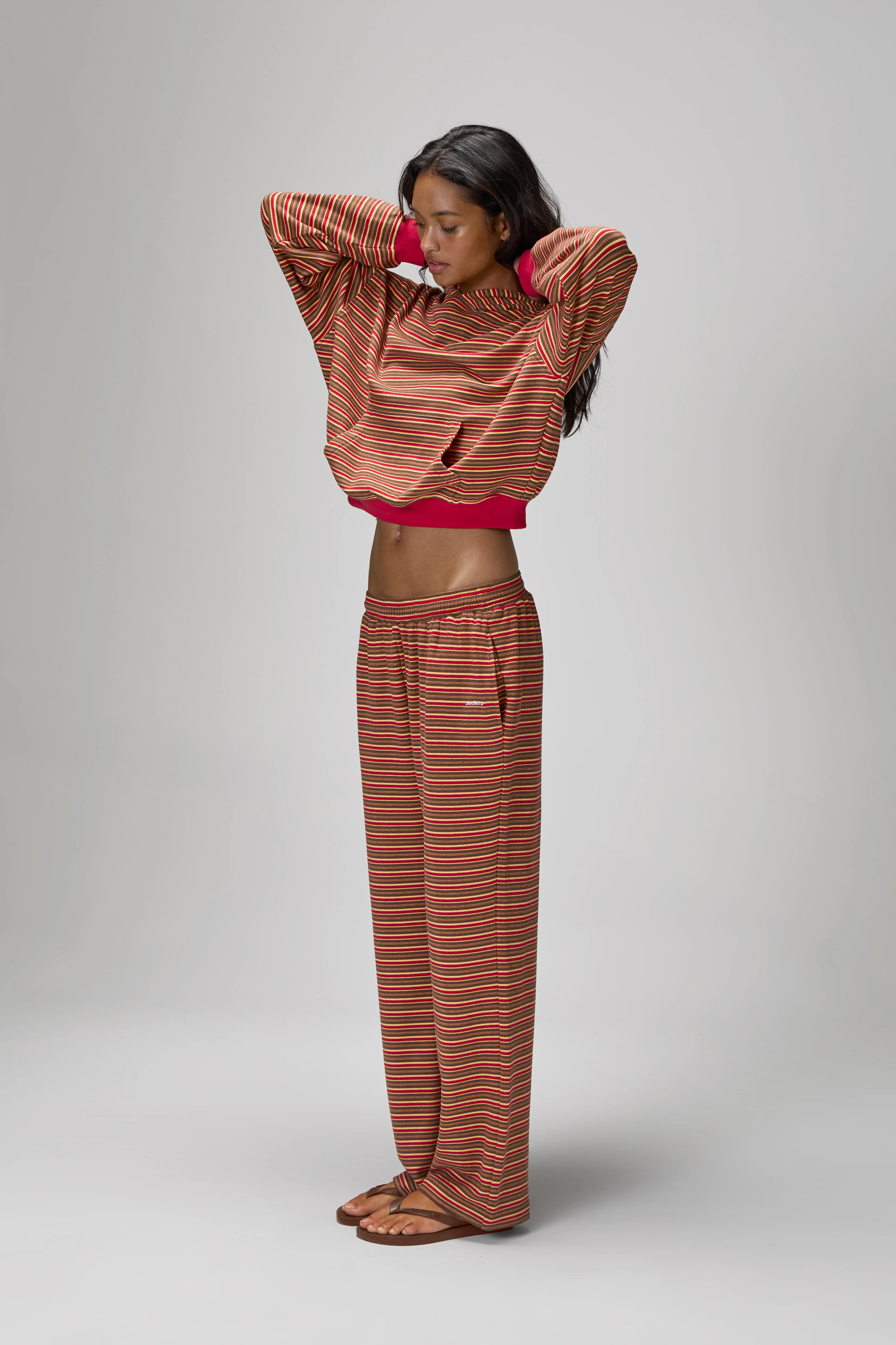 Walker Soft Wide Leg Pants in Red - Image 4