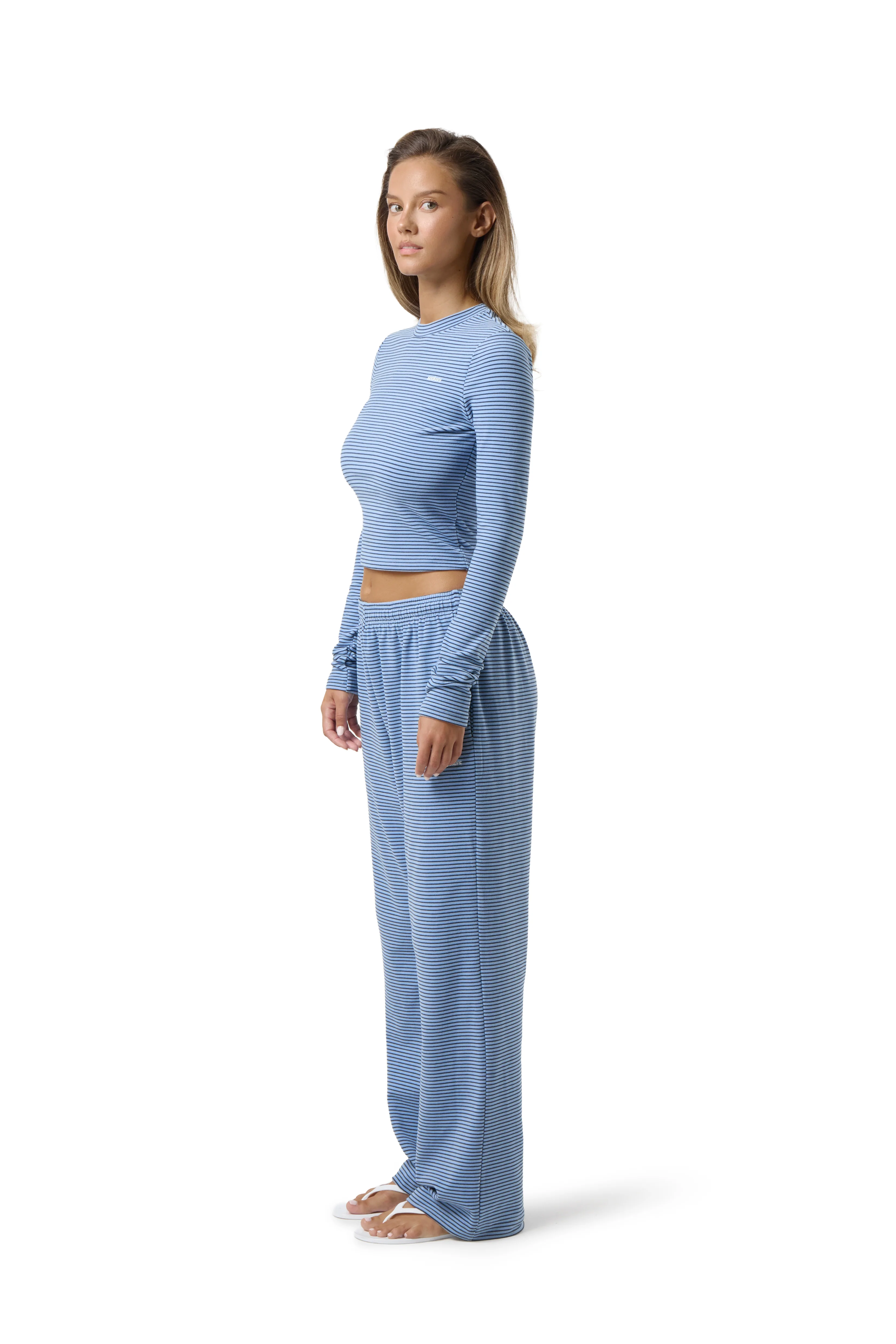 Wilbur Soft Wide Leg Pants in Blue - Image 5